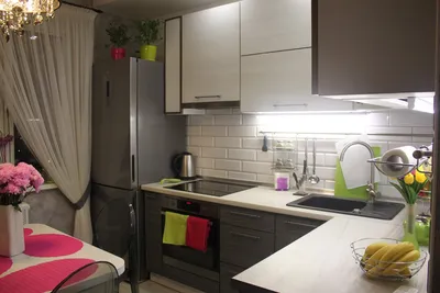 Дизайн кухни 7 кв.м с холодильником в панельном доме: фото, идеи |  DomoKed.ru