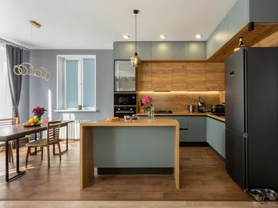 Кухня в двухкомнатной квартире: зонирование, стили, дизайн