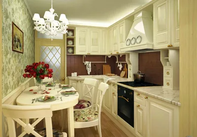 Классика всегда в моде: как оформить дизайн интерьера маленькой кухни в  классическом стиле | ВАША КУХНЯ