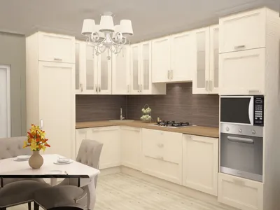 Кухня 11.4 м², стиль Современная классика: купить готовый дизайн-проект  кухни в стиле \"Современная классика\" для жк \"дом на окском\" - ReRooms