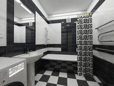 Ванная 4.2 м², стиль Хай-тек: купить готовый дизайн-проект ванной в стиле \" Хай-тек\" для жк \"циолковский\" - ReRooms