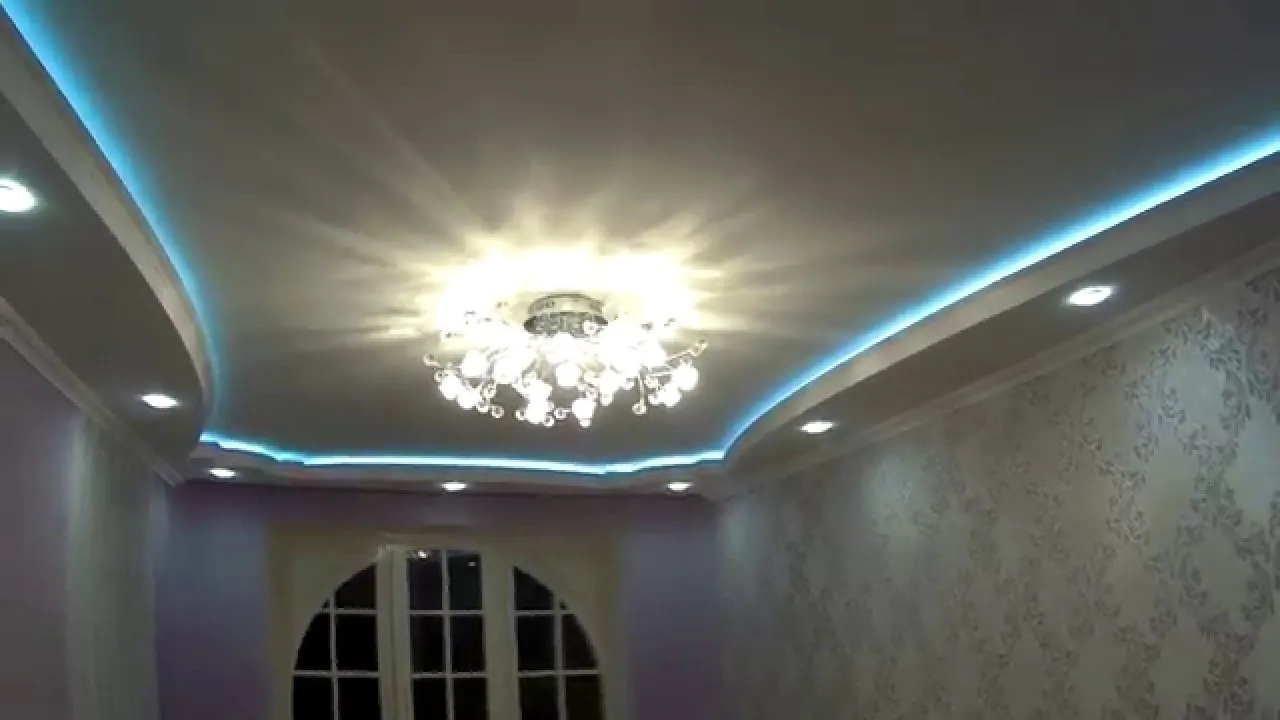 Как сделать двухуровневый потолок из гипсокартона своими руками с подсветкой пошагово