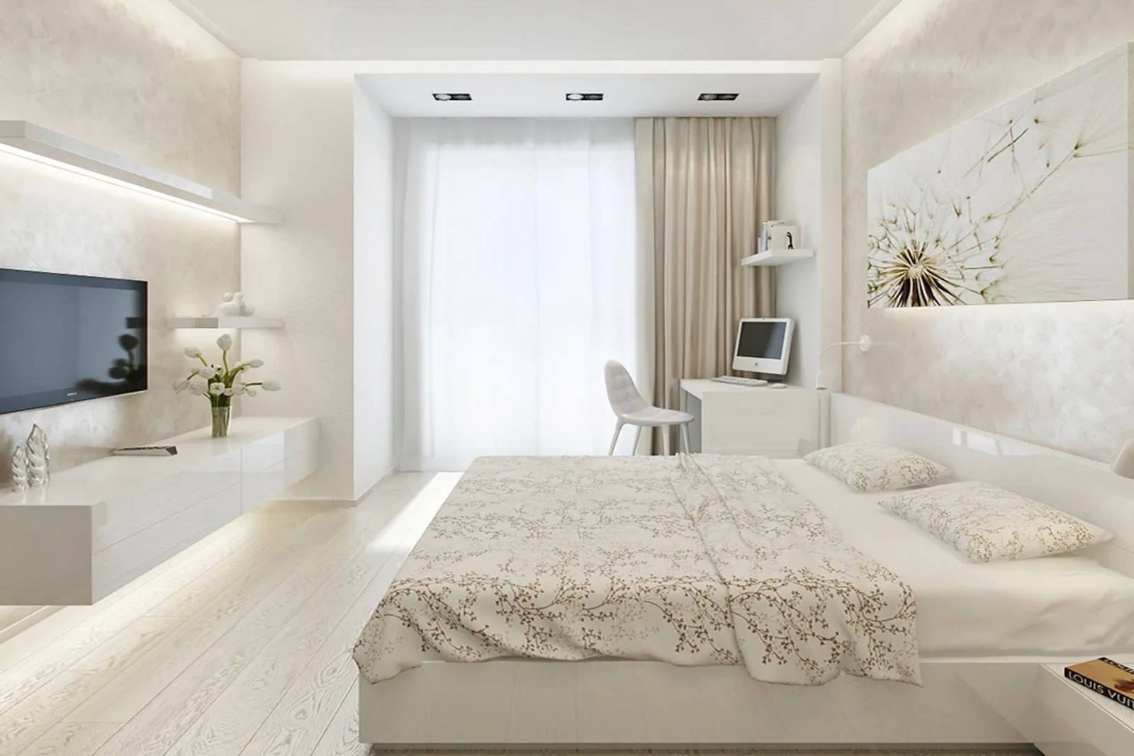 Дизайн спальни в панельном доме (71 фото)