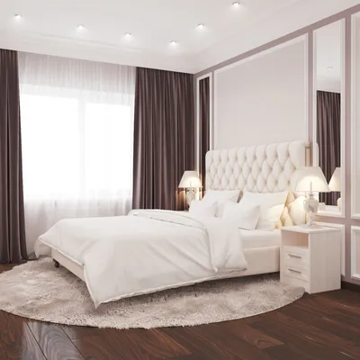 Спальня 15.3 м², стиль Современная классика: купить готовый дизайн-проект  спальни в стиле \"Современная классика\" для жк \"центральный\" - ReRooms