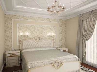 Спальня в классическом стиле в светлых тонах с коричневой мебелью: дизайн  интерьера - 30 фото