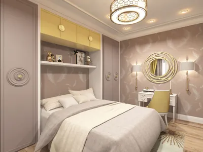 Спальня 15.0 м², стиль Современная классика: купить готовый дизайн-проект  спальни в стиле \"Современная классика\" для жк \"braer park\" - ReRooms
