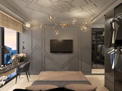 Дизайн интерьера современная классика двухкомнатной квартиры 72.3 м2