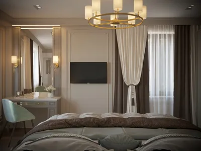 Спальня в доме в стиле современная классика — Roomble.com