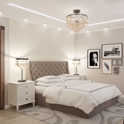 Спальня 16.3 м², стиль Современная классика: купить готовый дизайн-проект  спальни в стиле \"Современная классика\" для жк \"лазурный\" - ReRooms