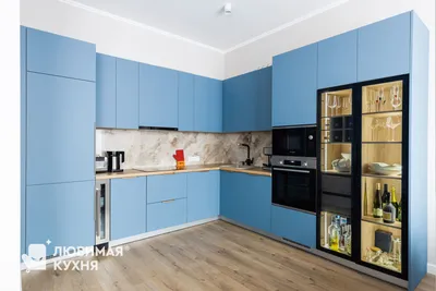 Голубая кухня - купить в Москве от производителя, дизайн на заказ от  фабрика «Любимая кухня»