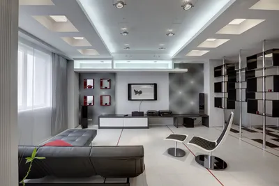 Дизайн трехкомнатной квартиры в черно-белой гамме - Geskin