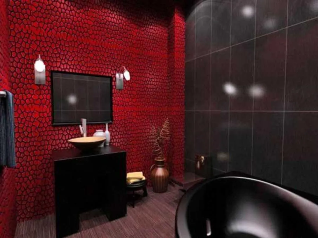 Ванная комната в черных тонах: 45 фото, чёрно-красная мозаика на стенах и пол в чёрно-золотом цвете