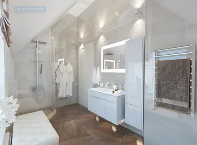 2023 ВАННЫЕ фото дизайн ванной комнаты на мансардном этаже,  Санкт-Петербург, Интерьерное бюро Festival Color