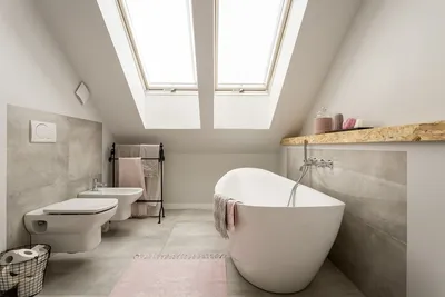 Ванная комната на мансарде – дизайн, фото