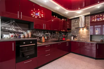 Дизайн яркой кухни в красном цвете | Мебель. Дизайн. Интерьер.