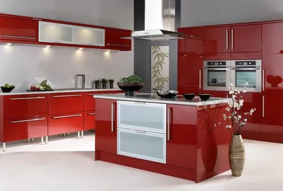 Красная кухня - 67 фото