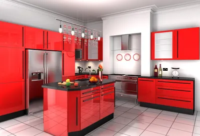 Кухонный гарнитур красного цвета в интерьере: особенности дизайна красной  кухни