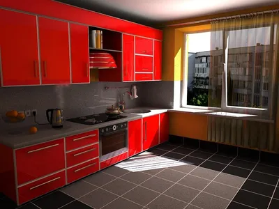 Красно-чёрная кухня: 101 фото, правила оформления дизайна, стили интерьера,  варианты использования красного и чёрного
