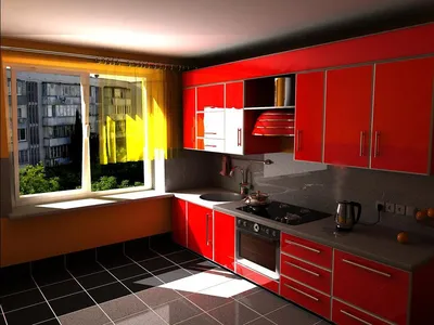 Красная кухня в интерьере: идеи для дизайна, 15 фото