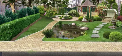 Садовый дизайн: ландшафтный дизайн садового участка с цветами и кустарниками