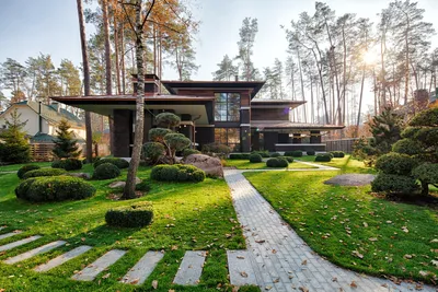 Ландшафтный дизайн загородного дома: 100 фото красивых примеров