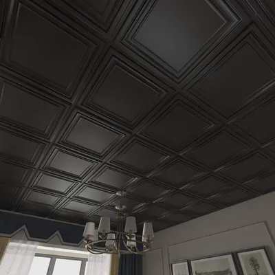 ПВХ 3D потолочная плитка, настенные панели, декоративные водонепроницаемые  влагостойкие пластиковые листы черного цвета (60x60 см), 12 шт. - купить по  выгодной цене | AliExpress