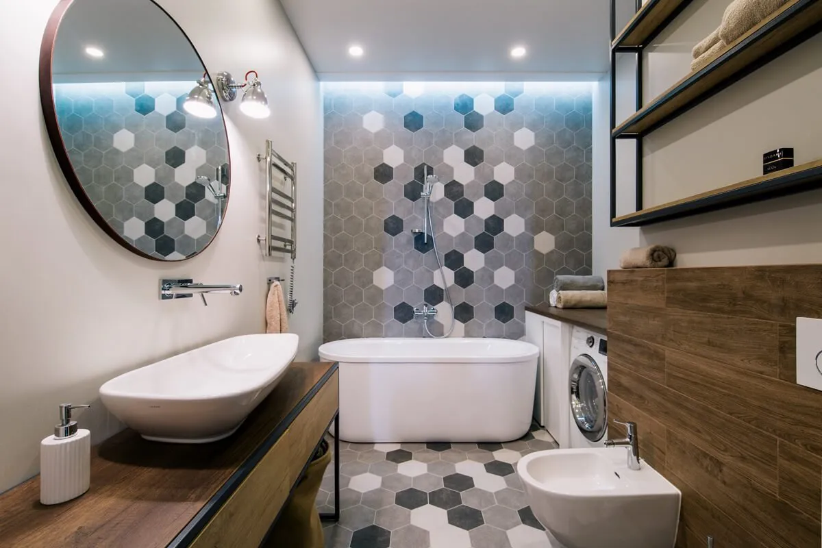 Ванна отделка современная. Санузел в современном стиле. Дизайнерская ванная комната. Декор маленькой ванной. Декор для ванной комнаты на стену.