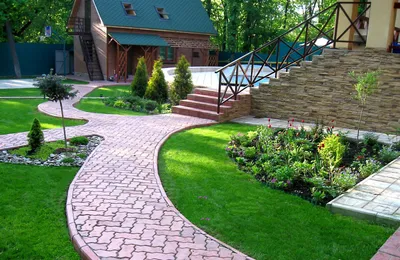 фото ландшафтного дизайна - Поиск в Google | Озеленение заднего двора,  Дизайн сада, Дизайн озеленение