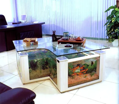 Большой аквариум в современной гостиной - Дизайн интерьера - Статьи