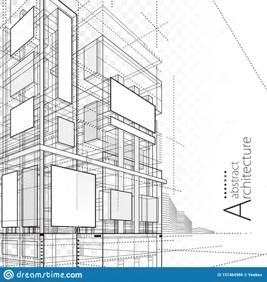 Архитектурный дизайн абстрактного здания Иллюстрация вектора - иллюстрации  насчитывающей перспектива, конспектов: 157464986