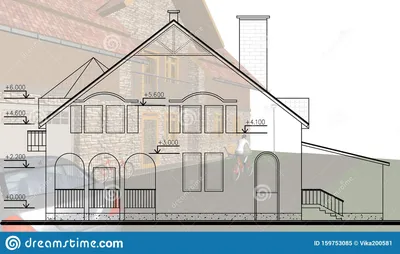 Архитектурный дизайн Проект жилого здания Иллюстрация штока - иллюстрации  насчитывающей конструкция, график: 159753085