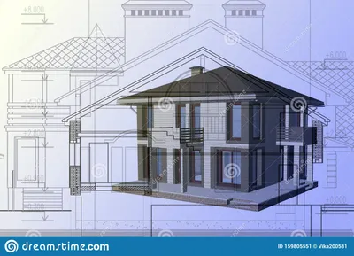 Трехмерная отрисовка Архитектурный дизайн Иллюстрация штока - иллюстрации  насчитывающей развитие, плоско: 159805551